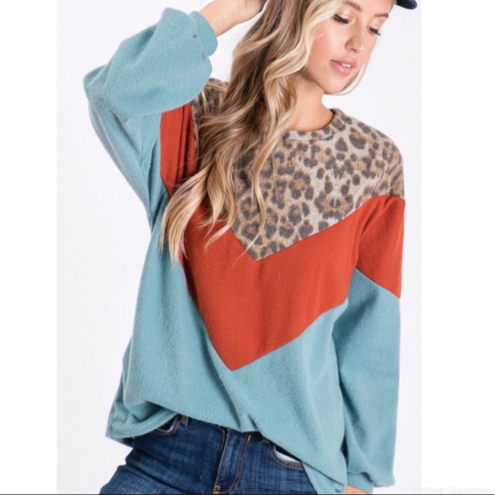 Chevron color block sweater - Picture 3 of 7